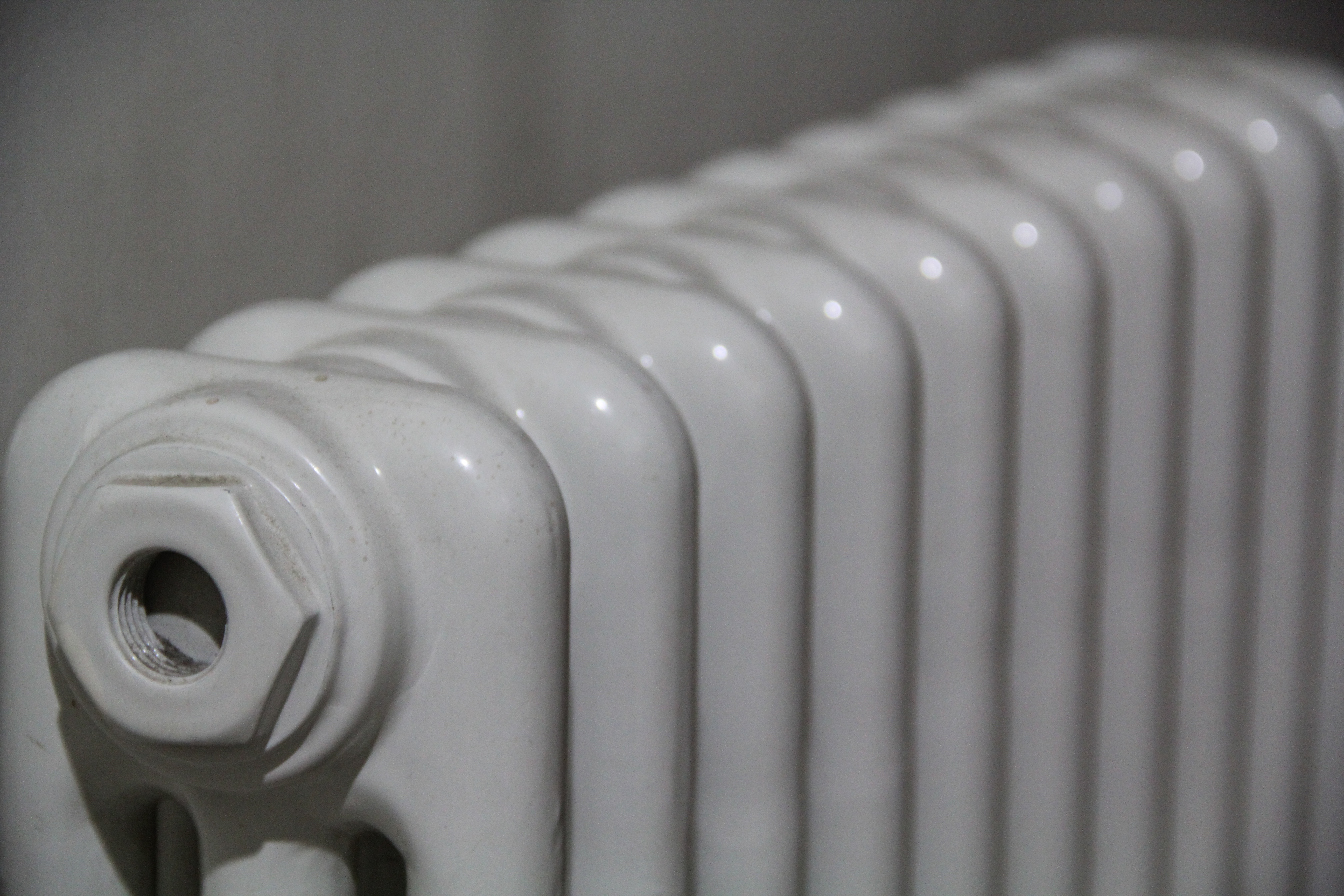 Closeup shot white radiator