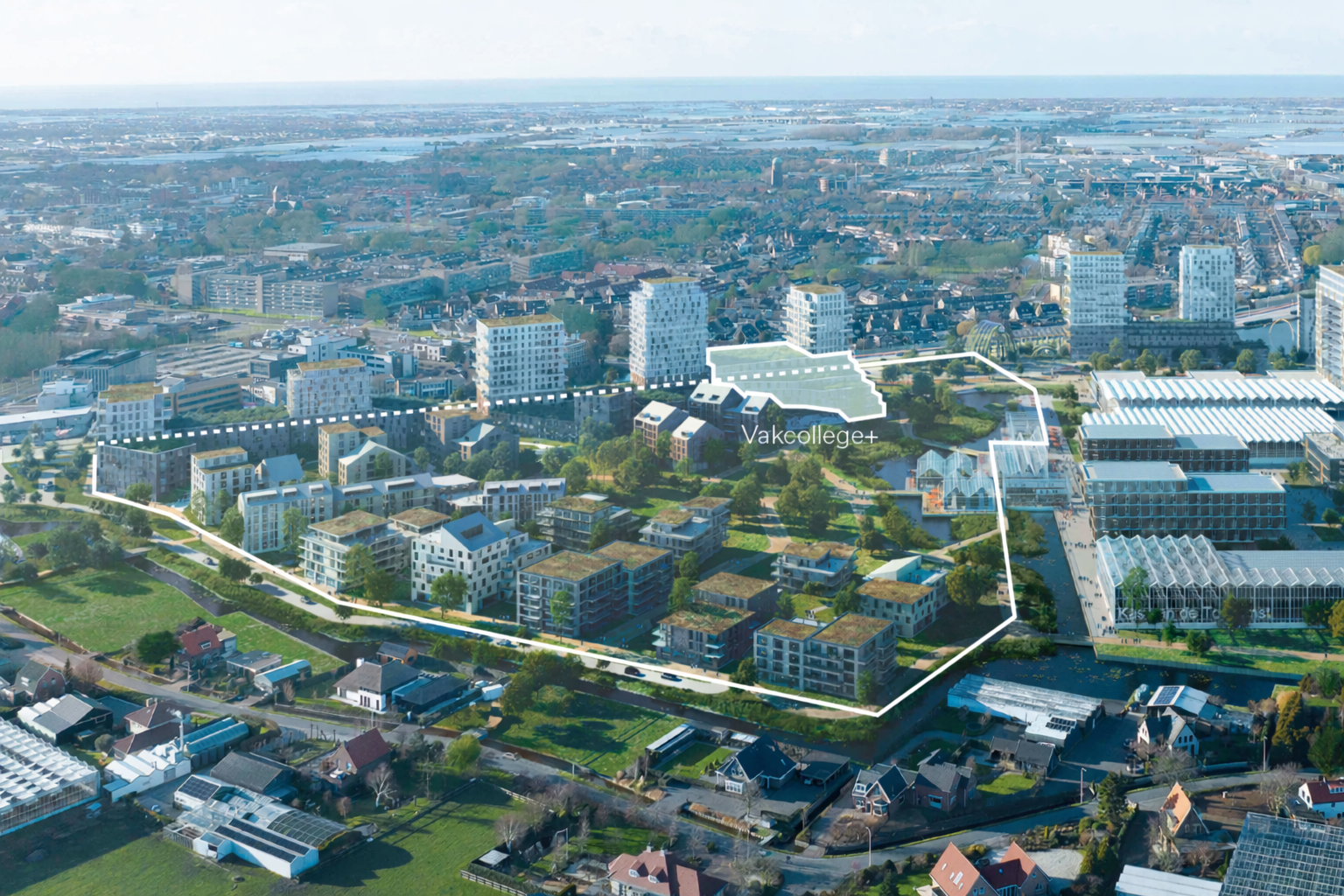 2 Flora campus Vakcollege campus view aerial De Zwarte Hond