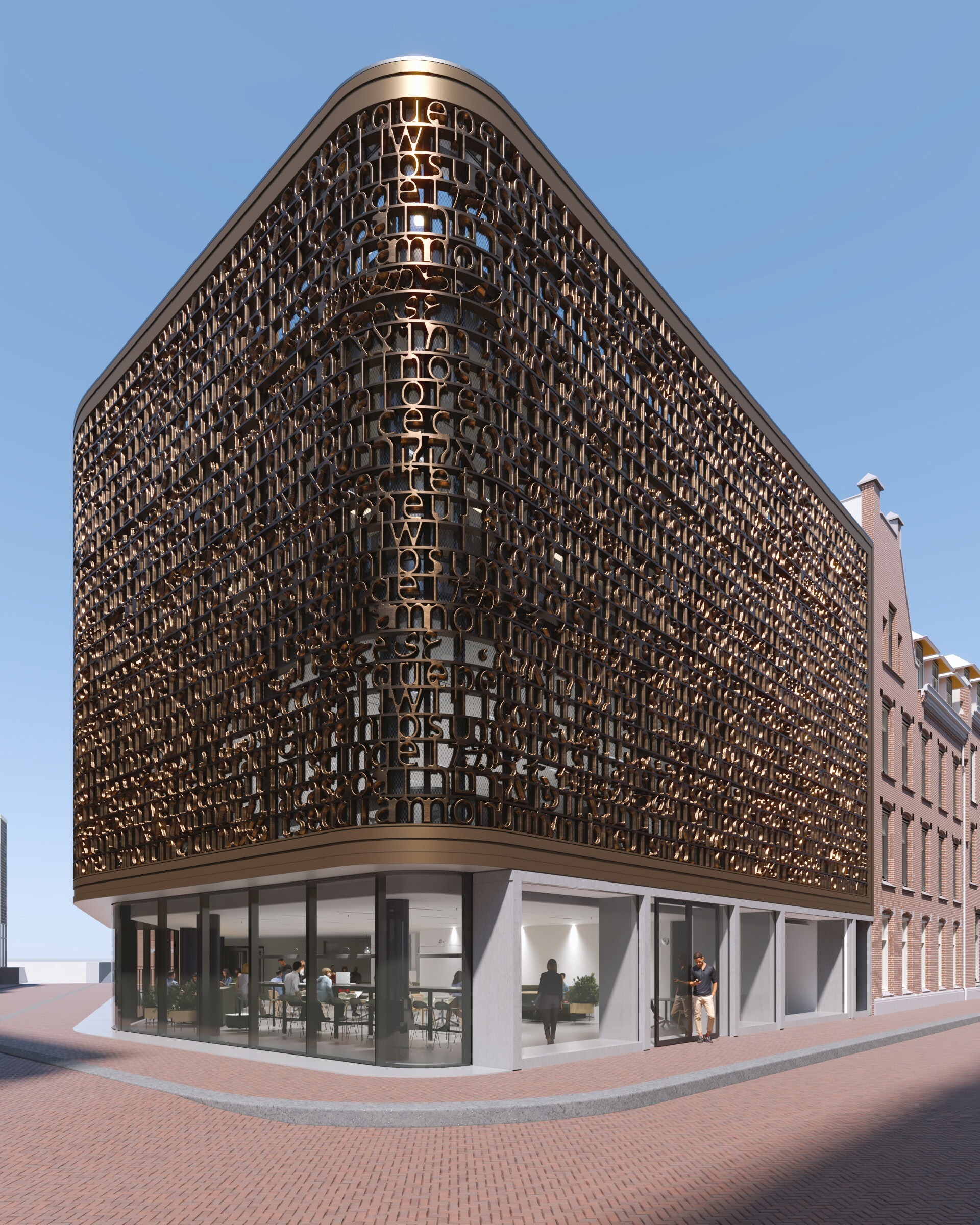 UB gevelscherm artist impressie door MVSA Architects en Architectenbureau J van Stigt