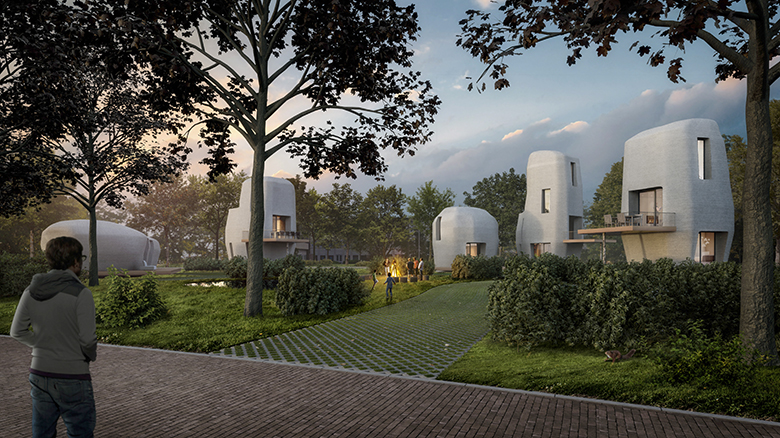 De vrijstaande woningen van het project Milestone worden als beelden in een beeldentuin gezet, passend bij het karakter van het park Bosrijk. Het ont werp komt van Houben / Van Mierlo architecten en is geïnspireerd op zwerfkeien in een groen landschap. De ruimte om de huizen heen is in feite de tuin.